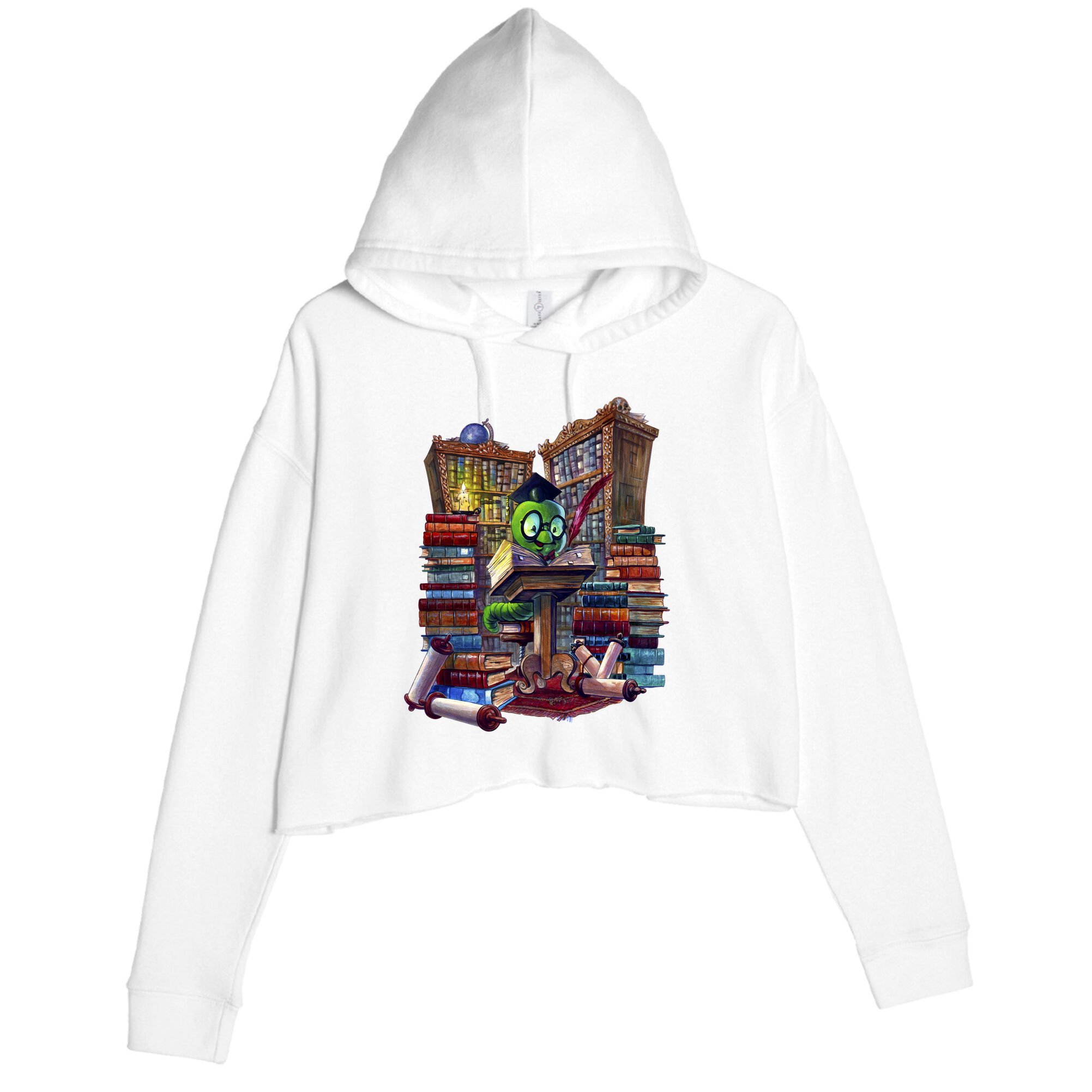 Bookworm Crop Fleece Hoodie