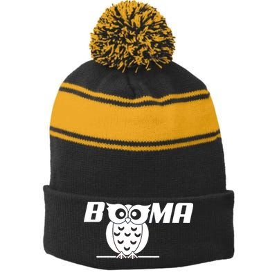 Booma Owl Stripe Pom Pom Beanie