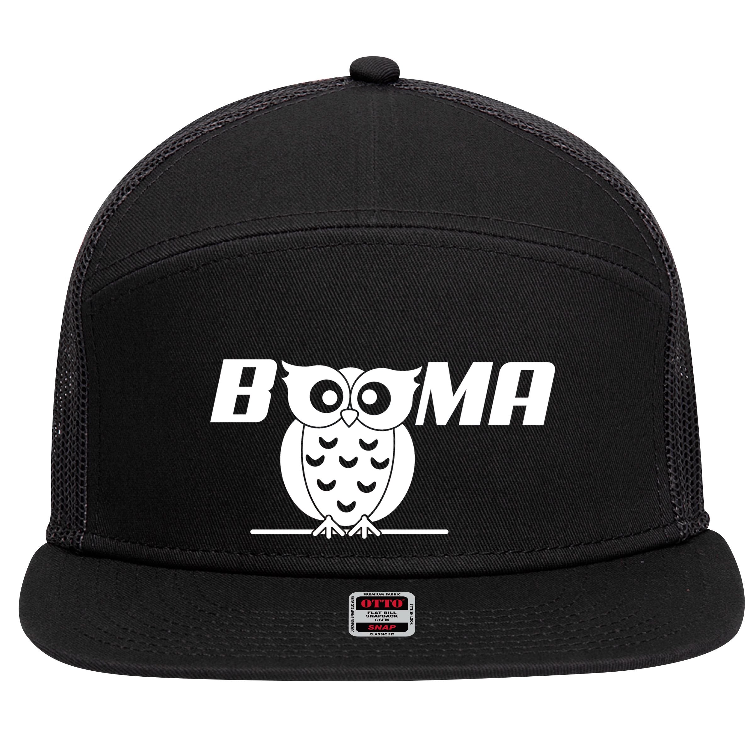 Booma Owl 7 Panel Mesh Trucker Snapback Hat