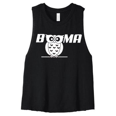 Booma Owl Women's Racerback Cropped Tank