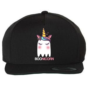 Boonicorn Halloween Unicorn Ghost Wool Snapback Cap