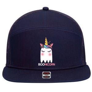 Boonicorn Halloween Unicorn Ghost 7 Panel Mesh Trucker Snapback Hat