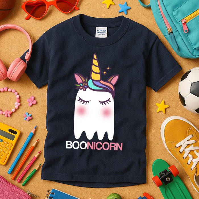 Boonicorn Halloween Unicorn Ghost Kids T-Shirt
