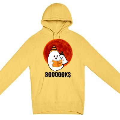 Boooooks Funny Cute Halloween Book Premium Pullover Hoodie