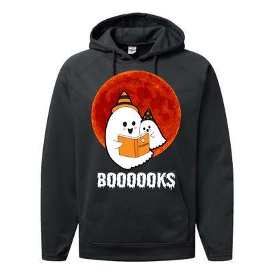 Boooooks Funny Cute Halloween Book Performance Fleece Hoodie