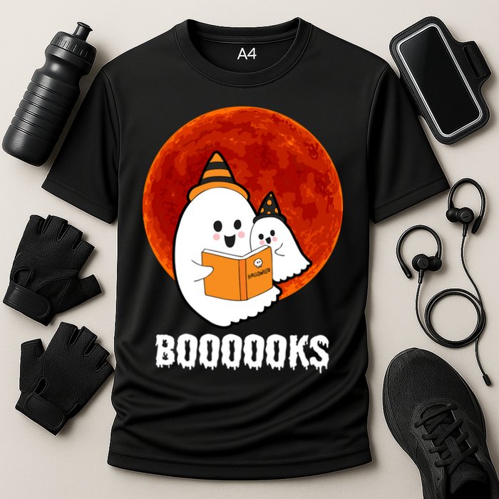 Boooooks Funny Cute Halloween Book Cooling Performance Crew T-Shirt
