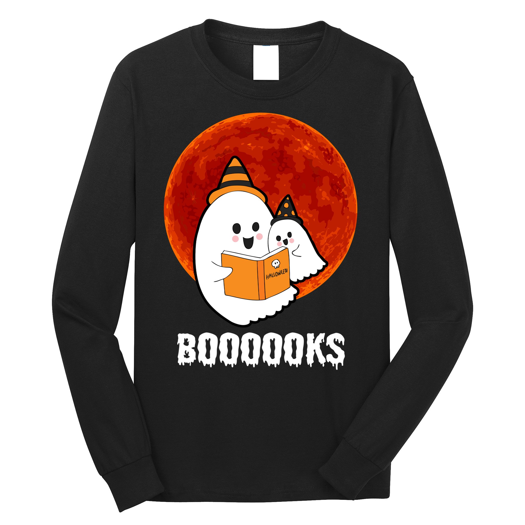 Boooooks Funny Cute Halloween Book Long Sleeve Shirt