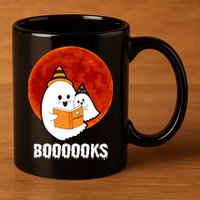 Boooooks Funny Cute Halloween Book 11oz C Handle Ceramic Mug