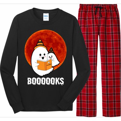 Boooooks Funny Cute Halloween Book Long Sleeve Pajama Set