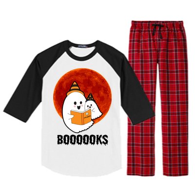 Boooooks Funny Cute Halloween Book Raglan Sleeve Pajama Set