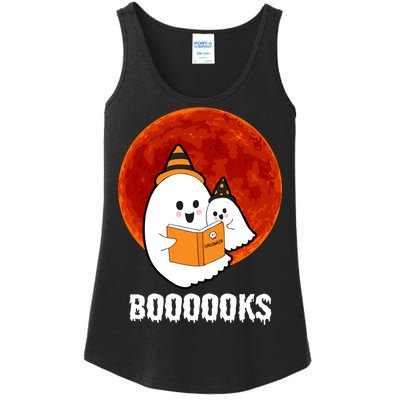 Boooooks Funny Cute Halloween Book Ladies Essential Tank