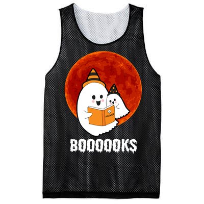 Boooooks Funny Cute Halloween Book Mesh Reversible Basketball Jersey Tank