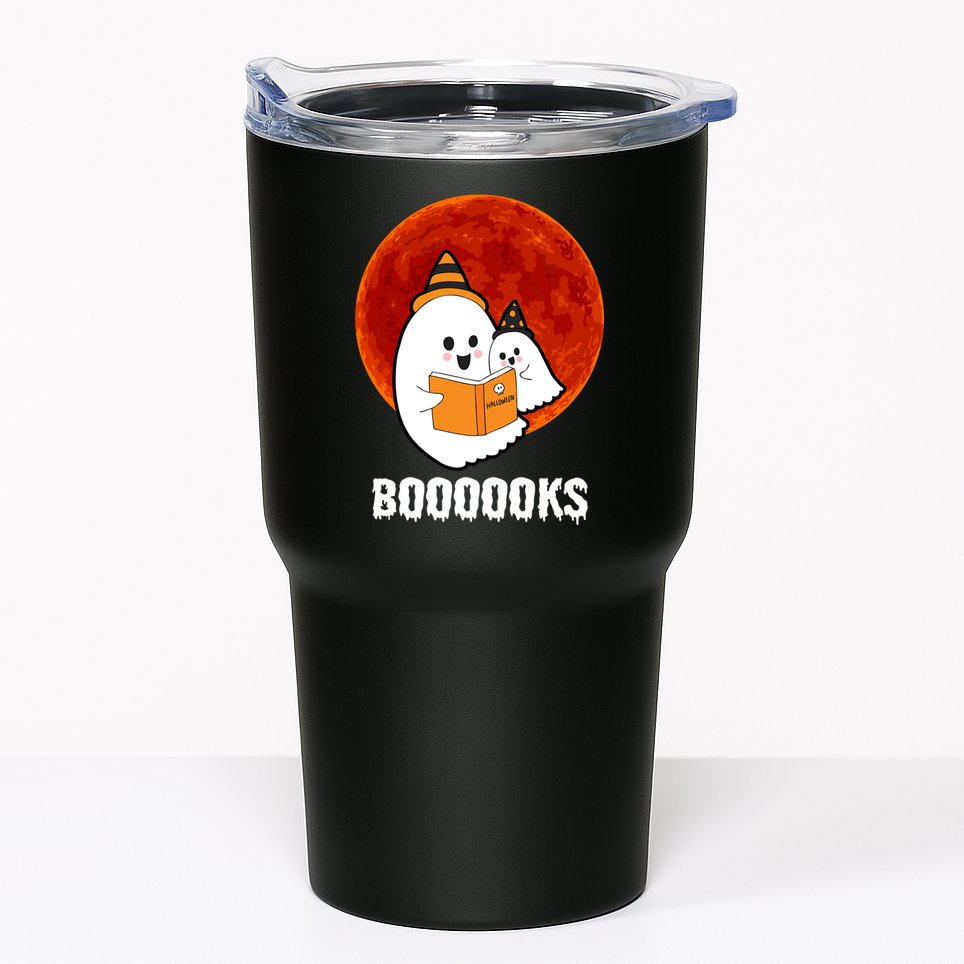 Boooooks Funny Cute Halloween Book Tumbler