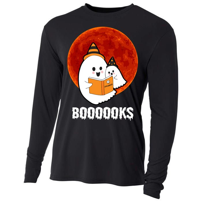 Boooooks Funny Cute Halloween Book Cooling Performance Long Sleeve Crew