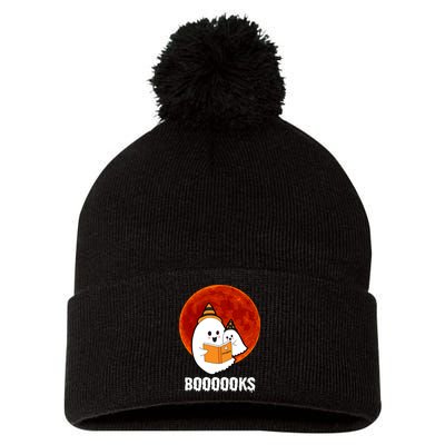 Boooooks Funny Cute Halloween Book Pom Pom 12in Knit Beanie