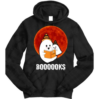 Boooooks Funny Cute Halloween Book Tie Dye Hoodie