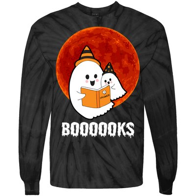 Boooooks Funny Cute Halloween Book Tie-Dye Long Sleeve Shirt