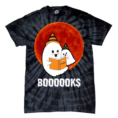 Boooooks Funny Cute Halloween Book Tie-Dye T-Shirt