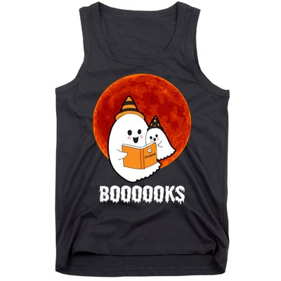 Boooooks Funny Cute Halloween Book Tank Top