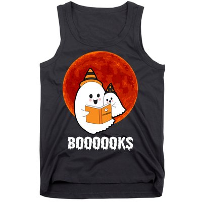 Boooooks Funny Cute Halloween Book Tank Top