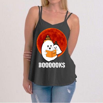 Boooooks Funny Cute Halloween Book Women's Strappy Tank