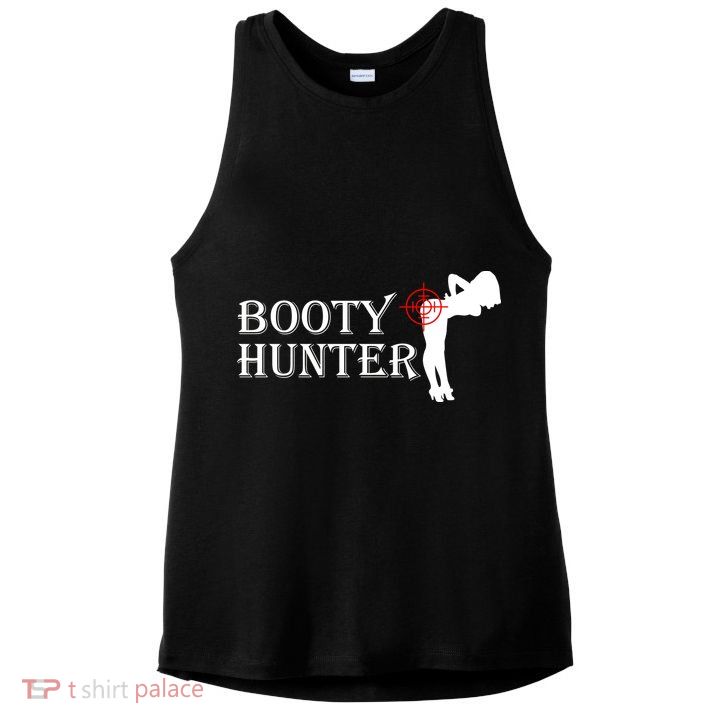 Booty Hunter Funny Ladies PosiCharge Tri-Blend Wicking Tank