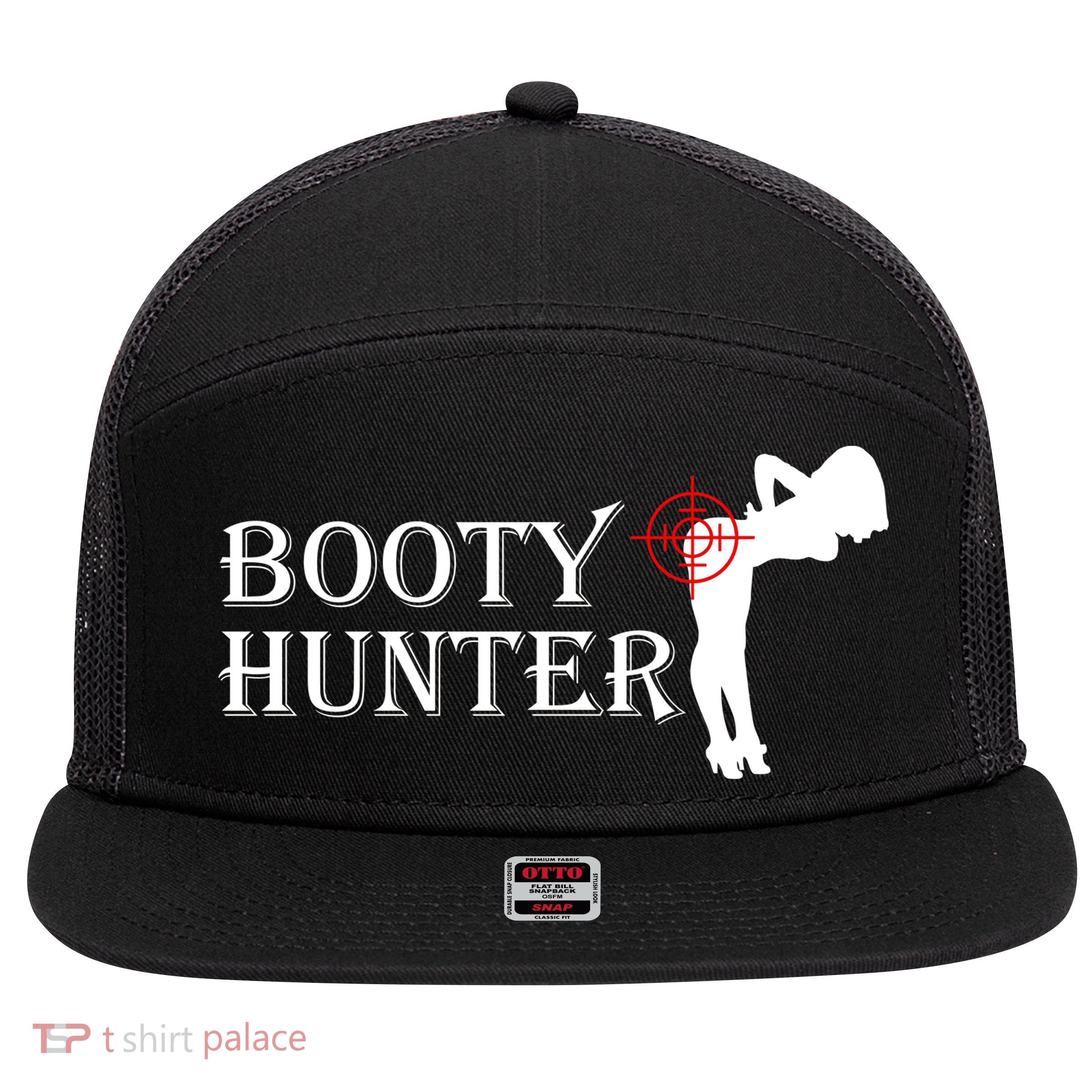Booty Hunter Funny 7 Panel Mesh Trucker Snapback Hat