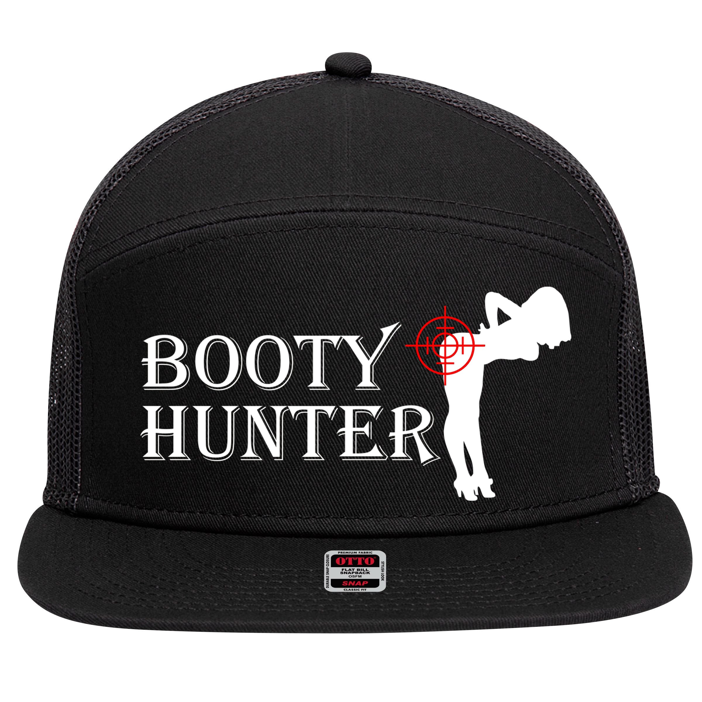 Booty Hunter Funny 7 Panel Mesh Trucker Snapback Hat
