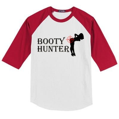 Booty Hunter Funny Kids Colorblock Raglan Jersey