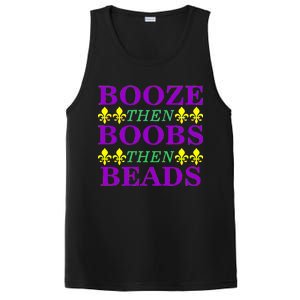 Booze then Boobs then Beads Mardi Gras New Orleans PosiCharge Competitor Tank