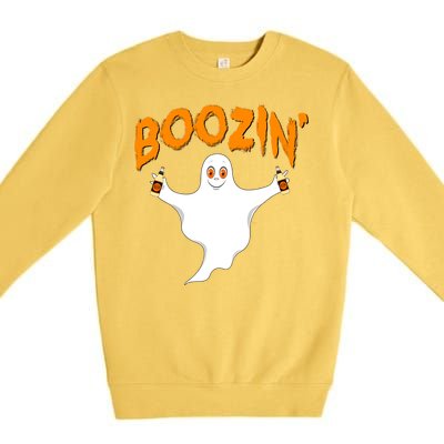 Boozin' Ghost With Beer Premium Crewneck Sweatshirt