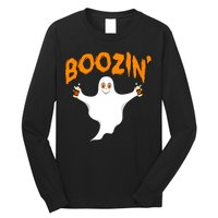 Boozin' Ghost With Beer Long Sleeve Shirt