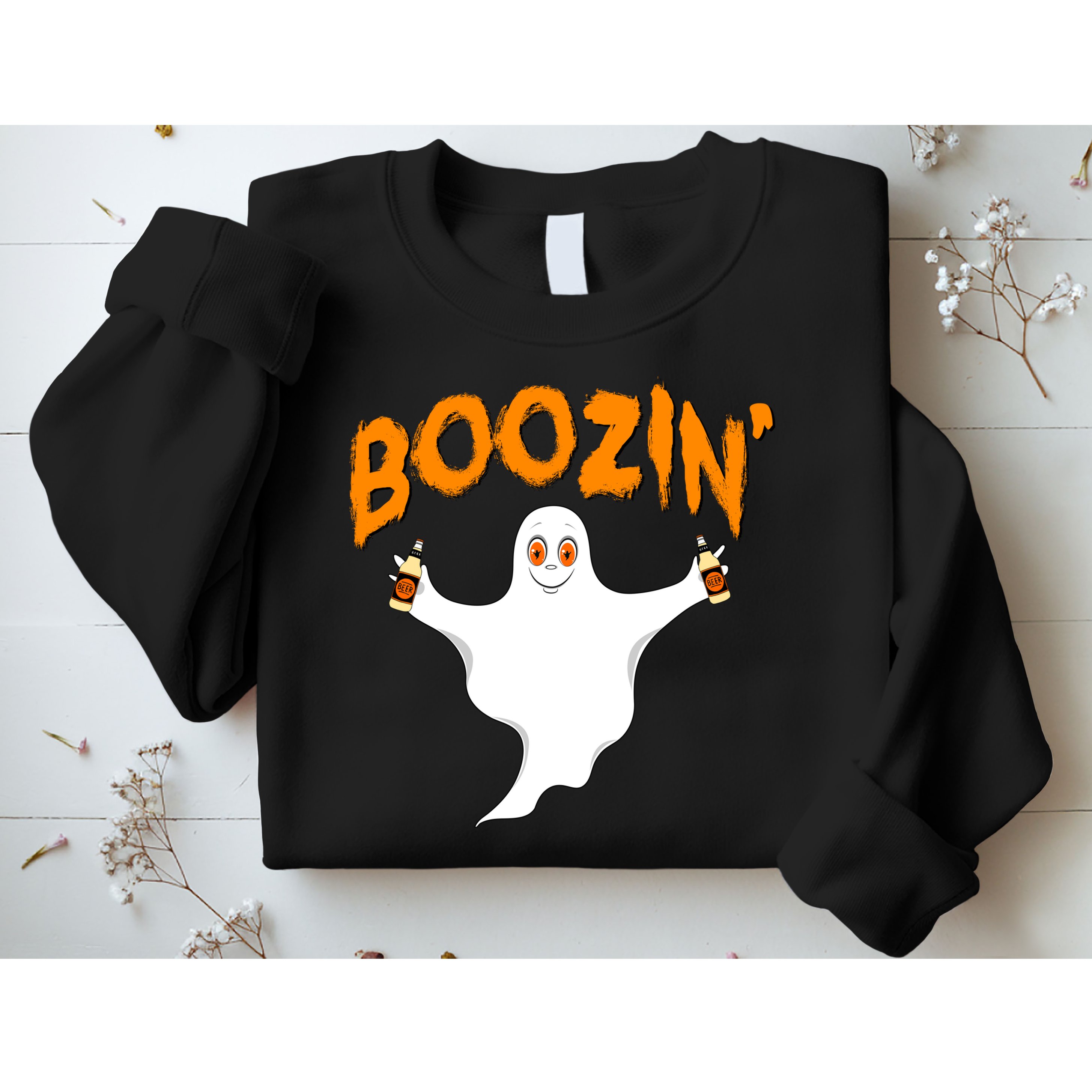 Boozin' Ghost With Beer Sweatshirt