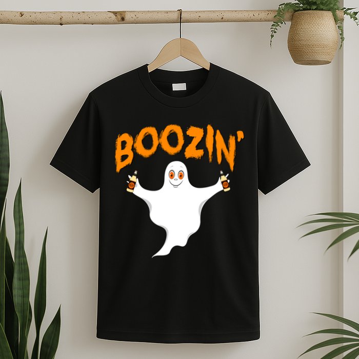Boozin' Ghost With Beer T-Shirt