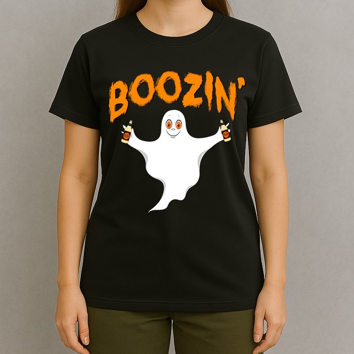 Boozin' Ghost With Beer T-Shirt