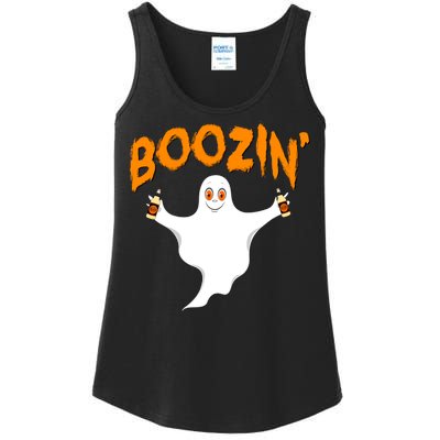 Boozin' Ghost With Beer Ladies Essential Tank