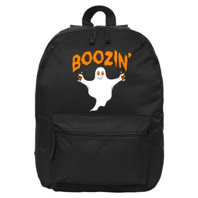 Boozin' Ghost With Beer 16 in Basic Backpack