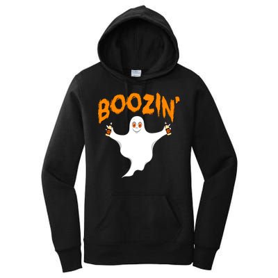 Boozin' Ghost With Beer Women's Pullover Hoodie