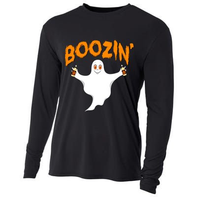 Boozin' Ghost With Beer Cooling Performance Long Sleeve Crew