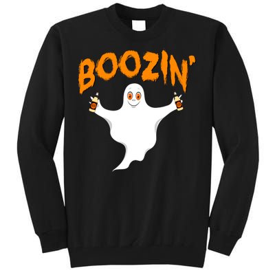 Boozin' Ghost With Beer Tall Sweatshirt