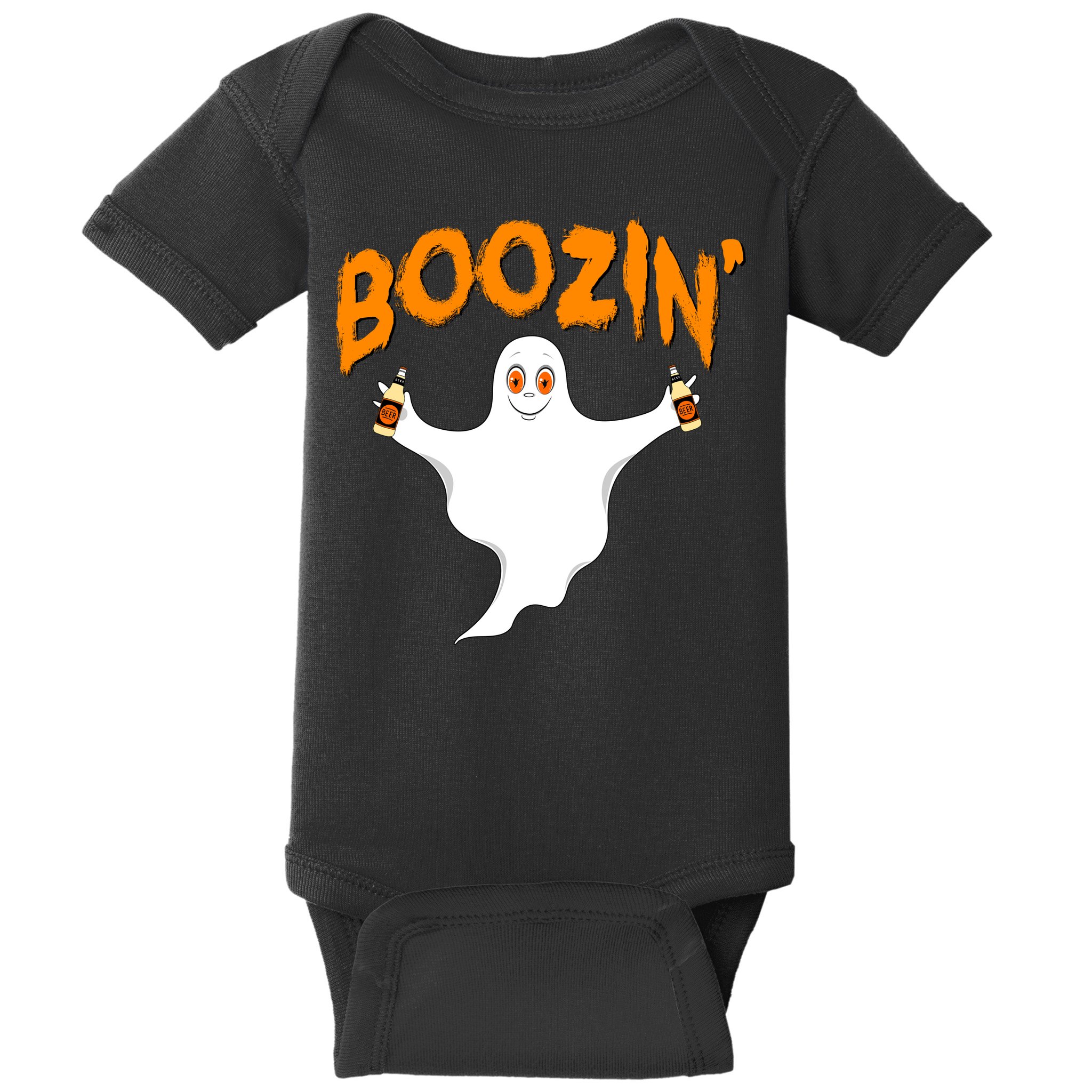 Boozin' Ghost With Beer Baby Bodysuit