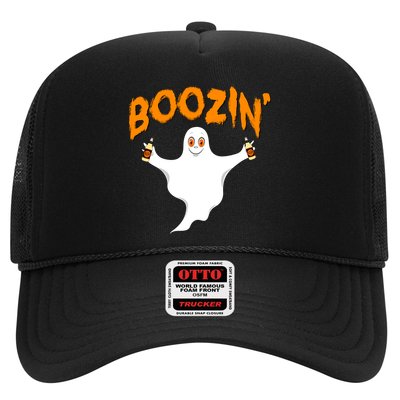 Boozin' Ghost With Beer Trucker Hat