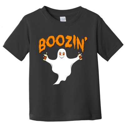 Boozin' Ghost With Beer Toddler T-Shirt