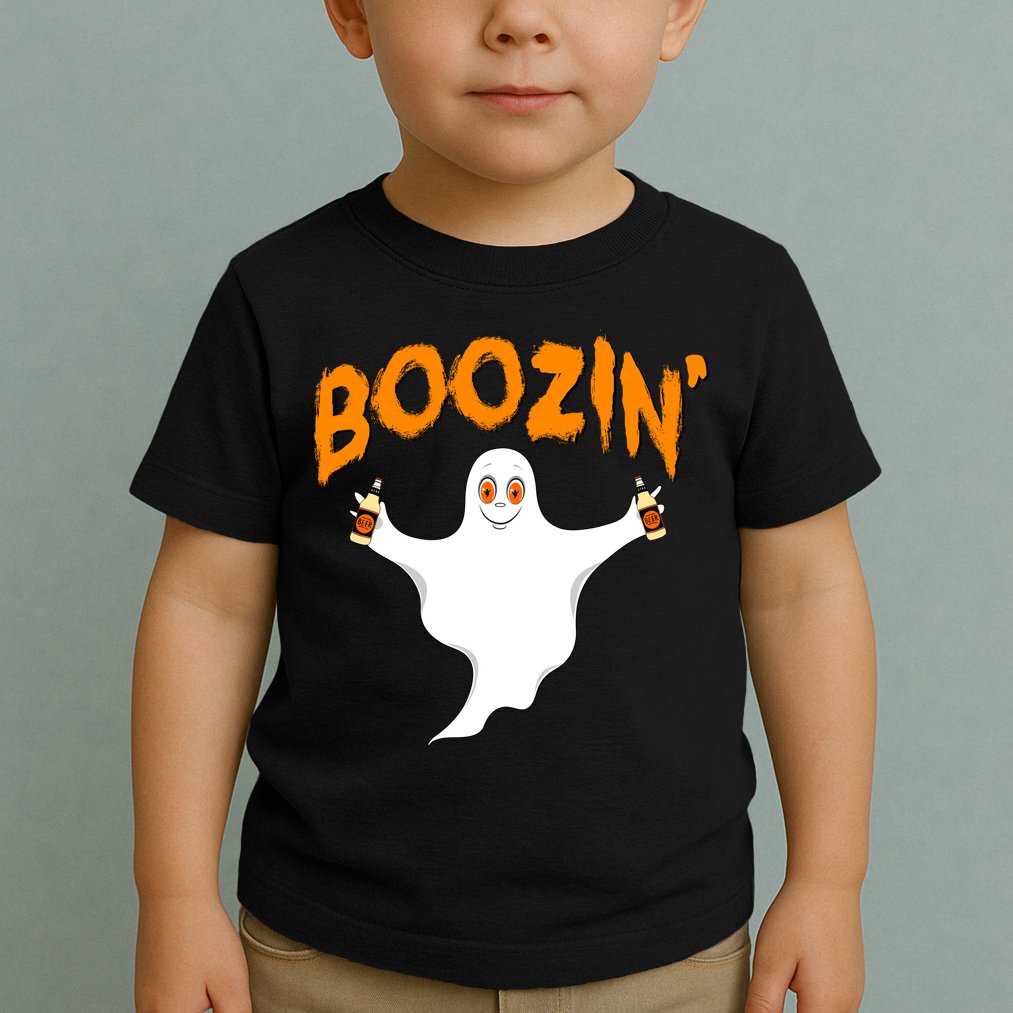Boozin' Ghost With Beer Toddler T-Shirt