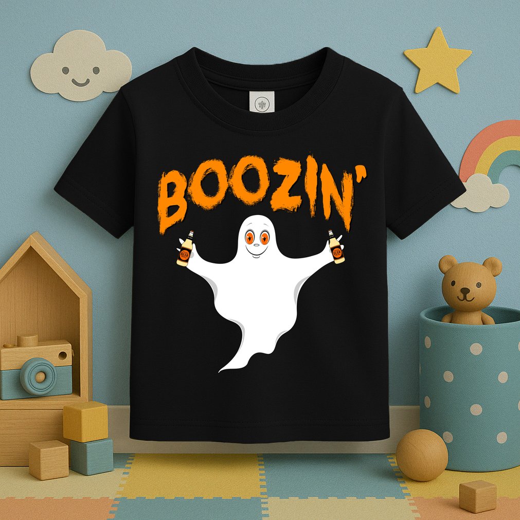 Boozin' Ghost With Beer Toddler T-Shirt