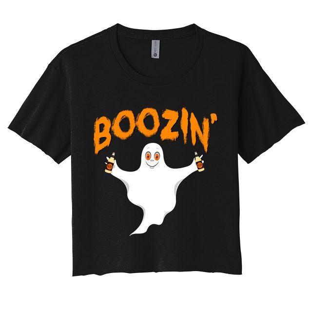 Boozin' Ghost With Beer Crop Top