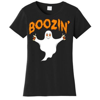 Boozin' Ghost With Beer Women's T-Shirt