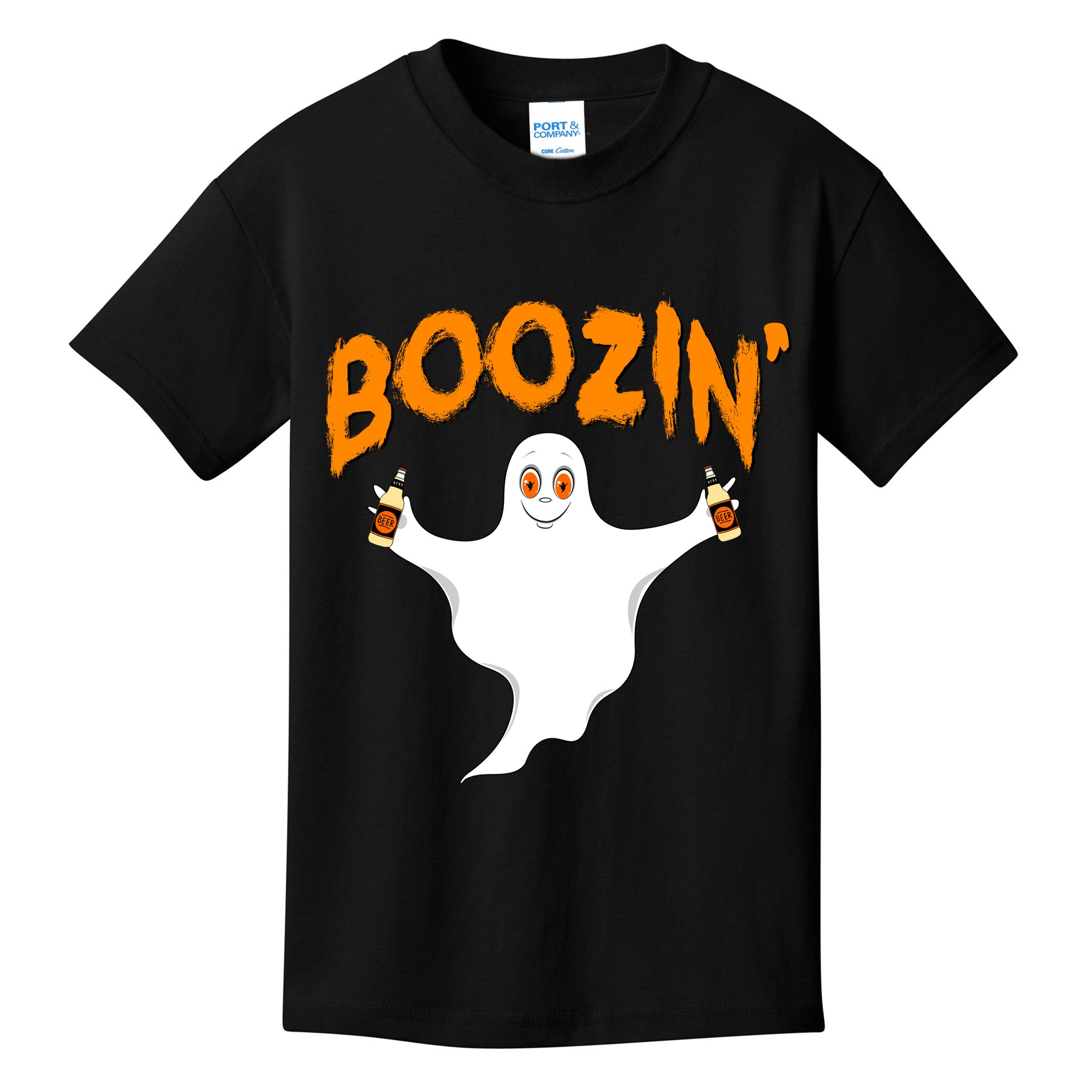Boozin' Ghost With Beer Kids T-Shirt