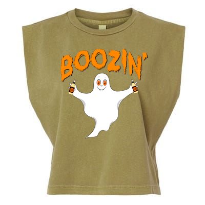 Boozin' Ghost With Beer Garment-Dyed Women's Muscle Tee