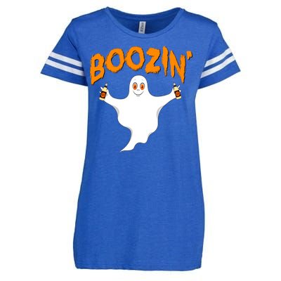 Boozin' Ghost With Beer Enza Ladies Jersey Football T-Shirt